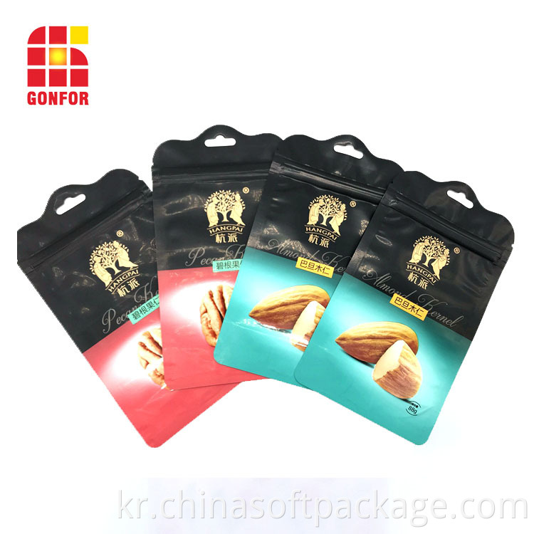 Shaped Plastic Stand Up Pouch For Nuts Packaging